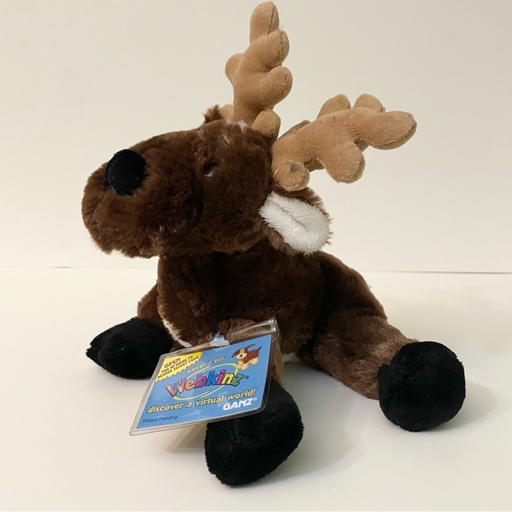 Ganz Webkinz Reindeer Brown Plush HM137 Stuffed Animal Soft Toy